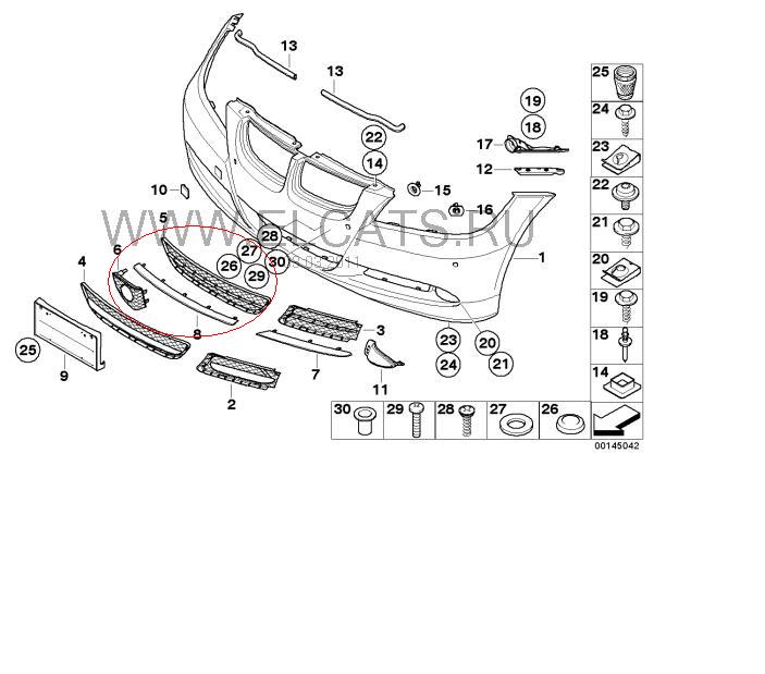 Moldura de grelha do radiador para BMW 3 (E90)