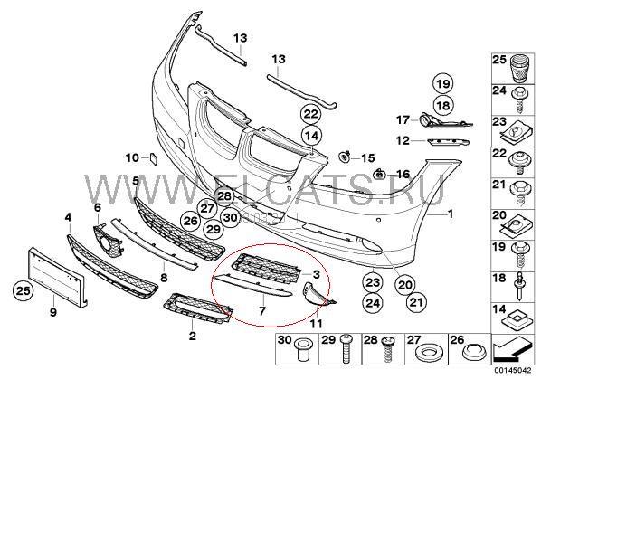 Moldura de grelha do radiador esquerdo para BMW 3 (E90)
