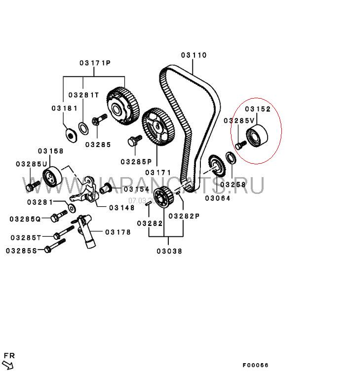 Rolo parasita da correia do mecanismo de distribuição de gás para Mitsubishi Colt (Z3A)