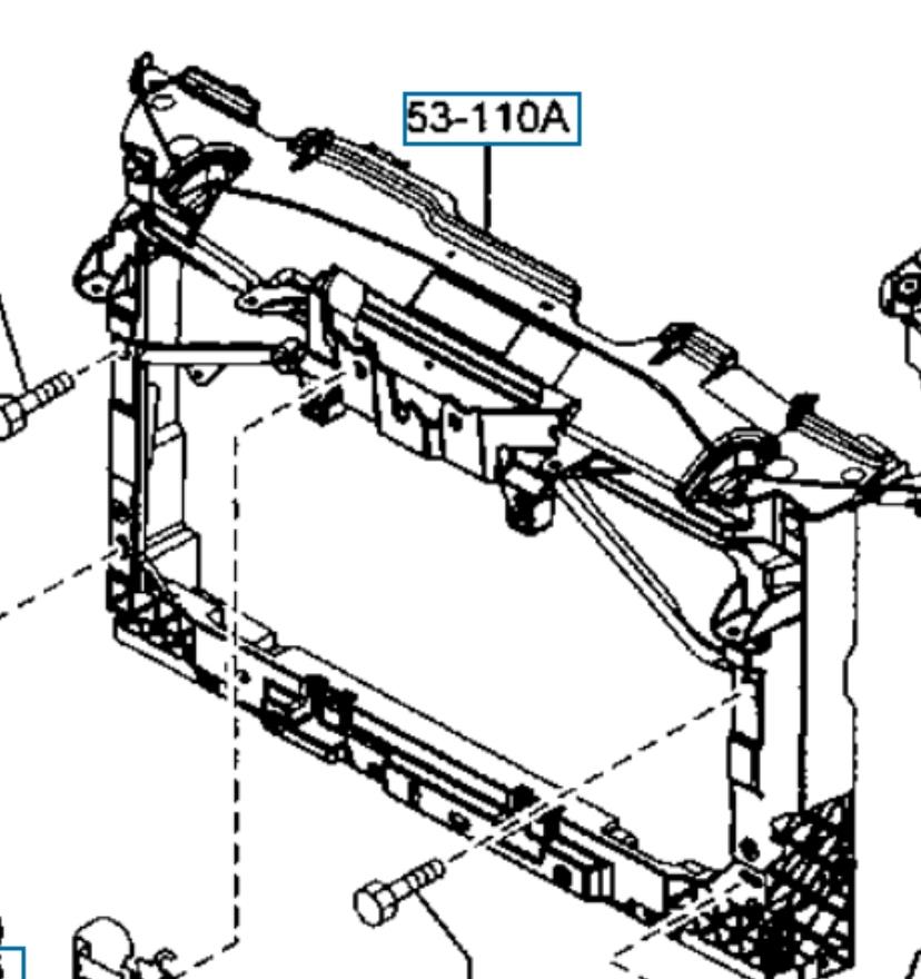 GS1D53110 Mazda суппорт радиатора в сборе (монтажная панель крепления фар)