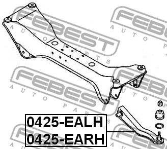 CJ-520R Japan Parts barra transversal de suspensão traseira