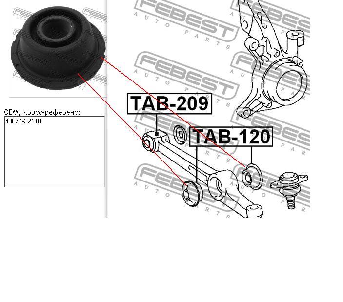 Сайлентблок переднего рычага TAB120 Febest