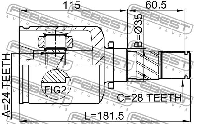 Junta homocinética interna dianteira esquerda para Mazda 5 (CR)