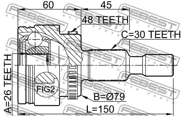 Junta homocinética externa dianteira para Mercedes ML/GLE (W163)