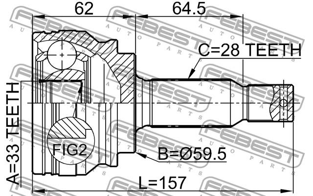 Junta homocinética externa dianteira para Mitsubishi Lancer (CY_A, CZ_A)