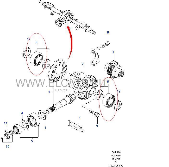 Подшипник дифференциала заднего моста T132941 Ford