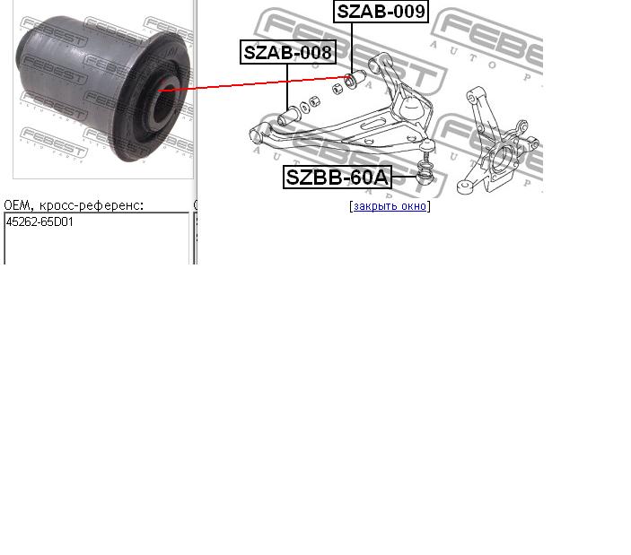 RU-834 Standard bloco silencioso dianteiro do braço oscilante inferior