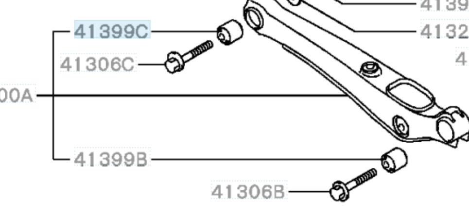 MR403464 Chrysler bloco silencioso traseiro de braço oscilante transversal