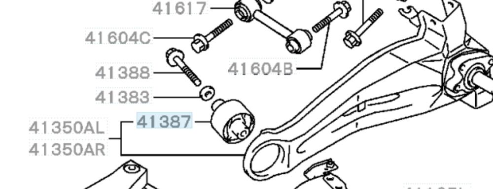 4120A012 Chrysler bloco silencioso do braço oscilante inferior traseiro longitudinal