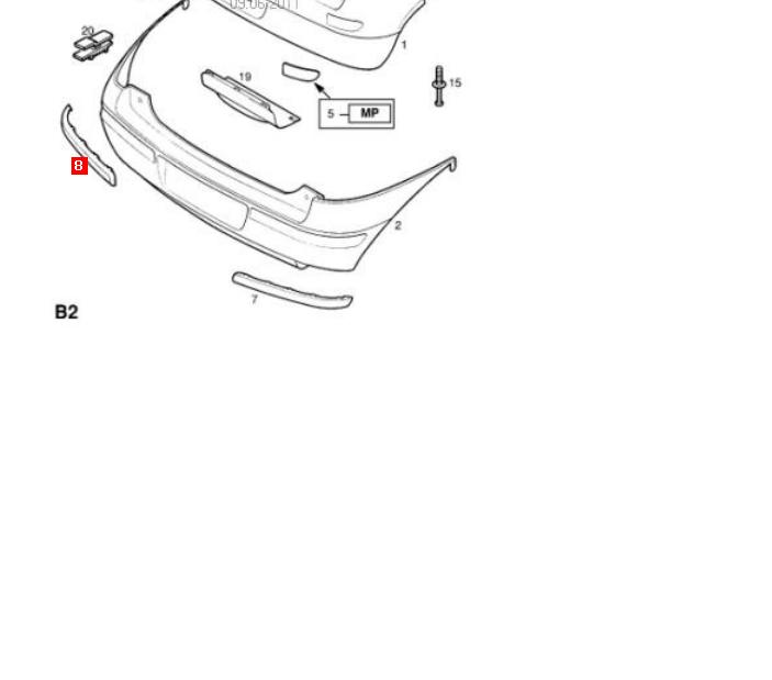 Guia do pára-choque dianteiro esquerdo para Opel Corsa (F08, F68)