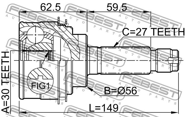 Junta homocinética externa dianteira para Subaru Impreza (GH)
