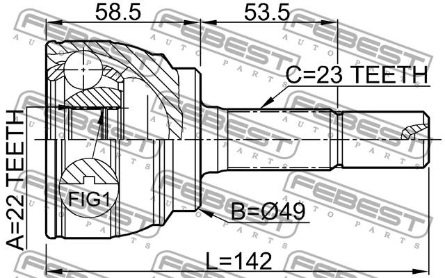 Junta homocinética externa dianteira para Nissan Micra (K12)