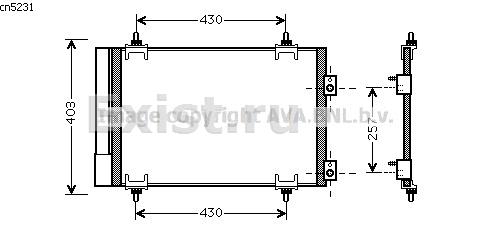 Радиатор кондиционера CNA5231 AVA
