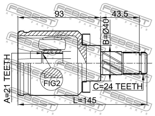 GO1427 Trialli junta homocinética interna dianteira