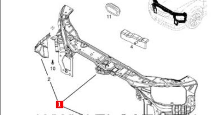 93172162 General Motors suporte do radiador montado (painel de montagem de fixação das luzes)