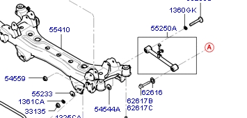 552503K700A Hyundai/Kia barra transversal de suspensão traseira