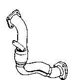 Труба приемная (штаны) глушителя передняя 1H0253087H VAG