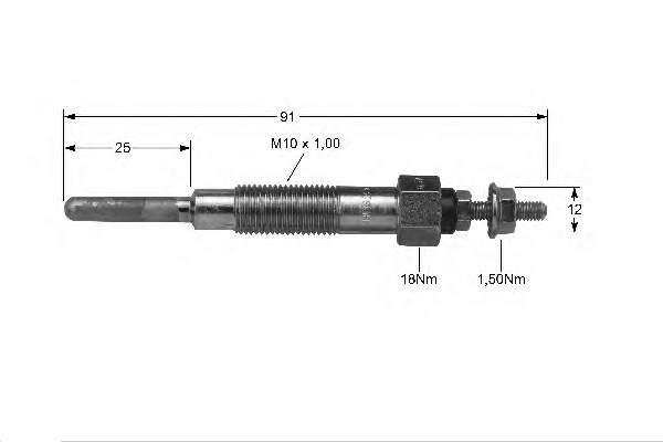 Vela de incandescência Nissan Sunny 1 B11