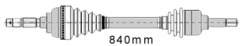 Semieixo (acionador) dianteiro direito DRS603900 Open Parts