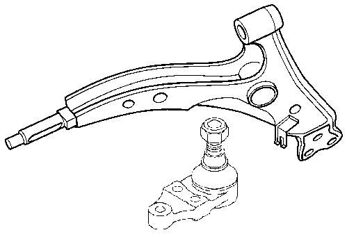 Braço oscilante inferior direito de suspensão dianteira para Toyota Carina (T17)