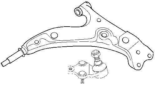 Braço oscilante inferior direito de suspensão dianteira para Toyota Corolla (E12)