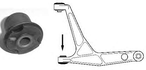 352371 Peugeot/Citroen bloco silencioso dianteiro do braço oscilante inferior