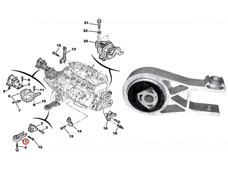 15384 Akron Malo coxim (suporte dianteiro de motor)