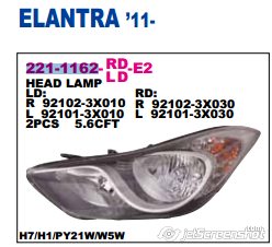 Luz esquerda para Hyundai Elantra (MD)