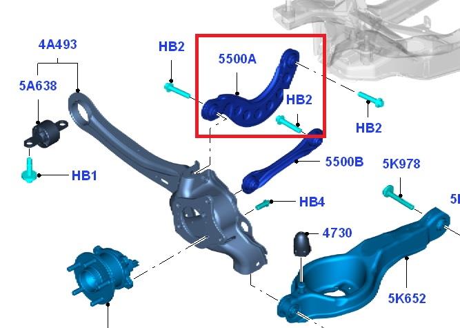 1686184 Ford braço oscilante superior esquerdo/direito de suspensão traseira