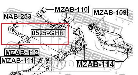 Braço oscilante inferior esquerdo de suspensão traseira/direita para Mazda 6 (GH)