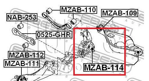 Bloco silencioso do pino de apoio traseiro para Mazda 6 (GH)