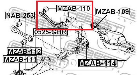 Bloco silencioso do braço oscilante superior traseiro para Mazda 6 (GH)