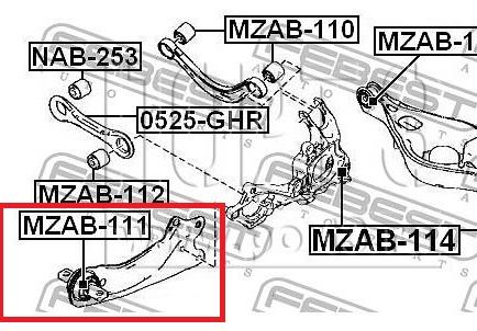 Bloco silencioso dianteiro de braço oscilante traseiro longitudinal para Mazda 6 (GH)