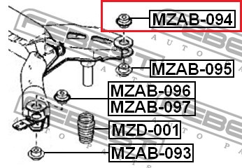 Bloco silencioso de viga traseira (de plataforma veicular) GJ6A2889XA Mazda