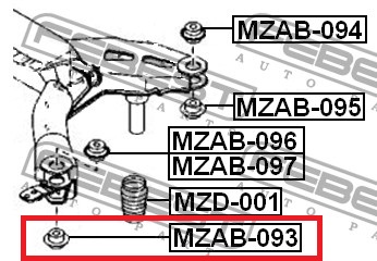 Bloco silencioso de viga traseira (de plataforma veicular) GJ6A28890A Mazda