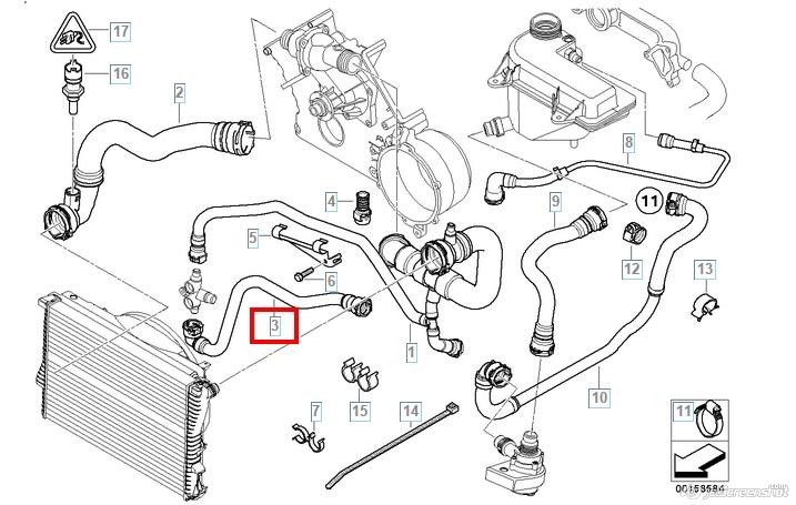 11537500752 BMW mangueira (cano derivado do sistema de esfriamento)