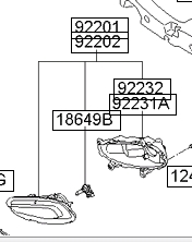 Фара противотуманная правая 922023T010 Hyundai/Kia