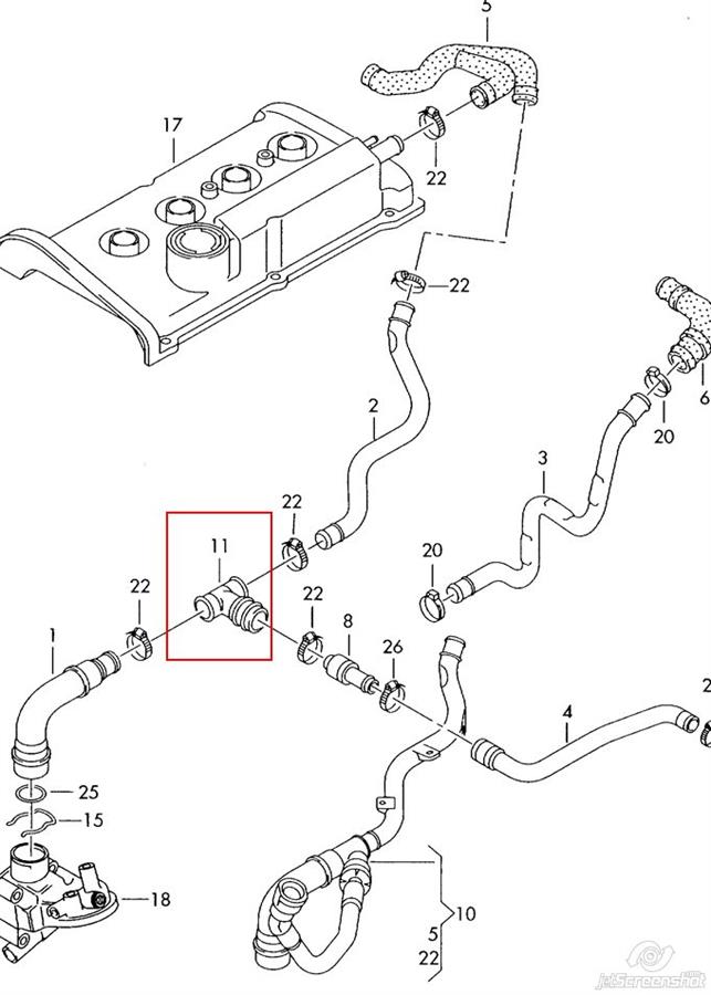 6A103247 VAG cano derivado de ventilação de cárter (de separador de óleo)