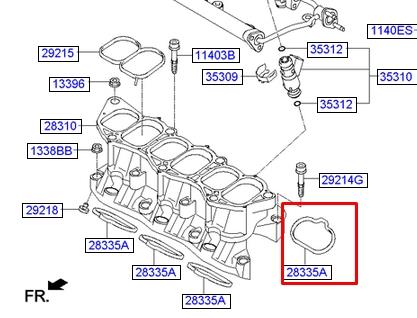 282153CAA0 Hyundai/Kia vedante de tubo coletor de admissão
