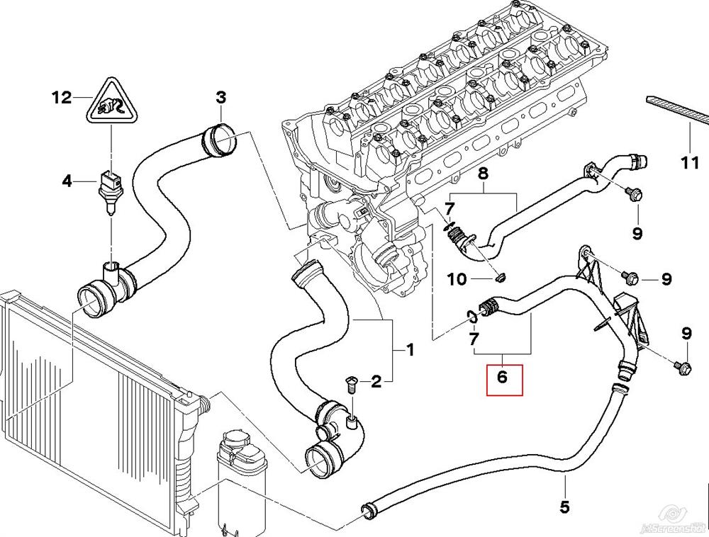 11537502525 BMW mangueira (cano derivado do sistema de esfriamento)