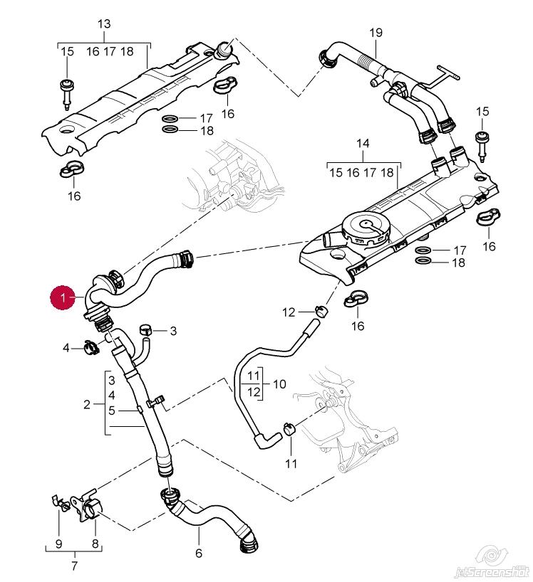 4008332 VNE cano derivado de ventilação de cárter (de separador de óleo)