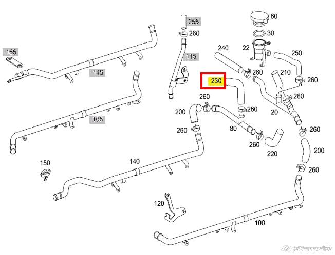 Патрубок вентиляции картерных газов A2750981683 Mercedes