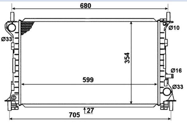 FP 28 A186-AV AVA radiador de esfriamento de motor