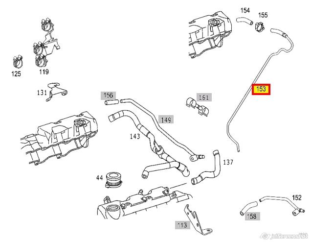 A1130100370 Mercedes патрубок вентиляции картера (маслоотделителя)