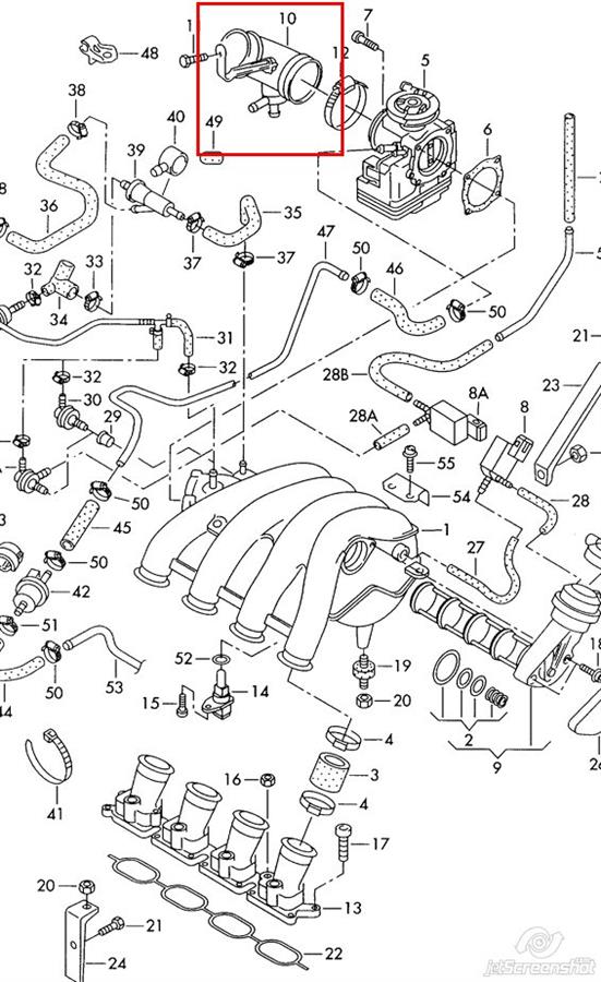 Cano derivado de ar, da válvula de borboleta para Audi A6 (4A, C4)