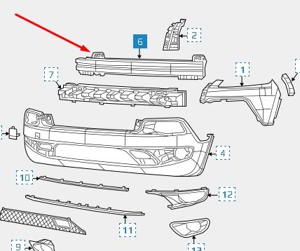 Усилитель переднего бампера 68096072AB Chrysler