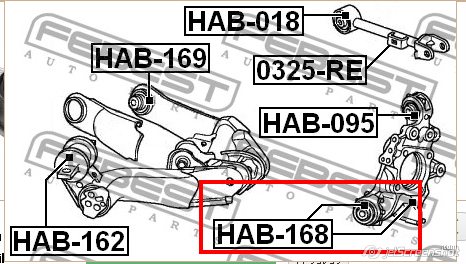Bloco silencioso do pino de apoio traseiro para Honda CR-V (RE)