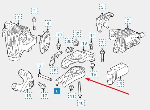 AP000706A PolyAuto coxim (suporte traseiro de motor)