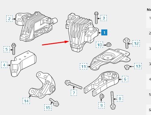 68192832AC Chrysler coxim (suporte direito de motor)