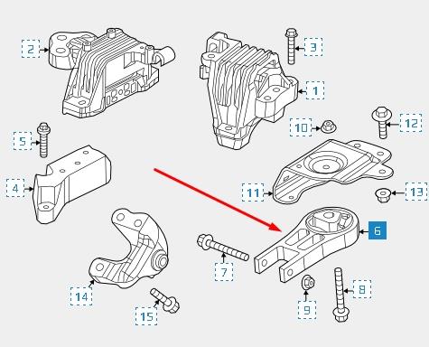 68172350AB Chrysler coxim (suporte traseiro de motor)